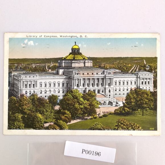 Vintage Washington DC Linen Postcard Library of Congress Building 1955 - Picture 1 of 2